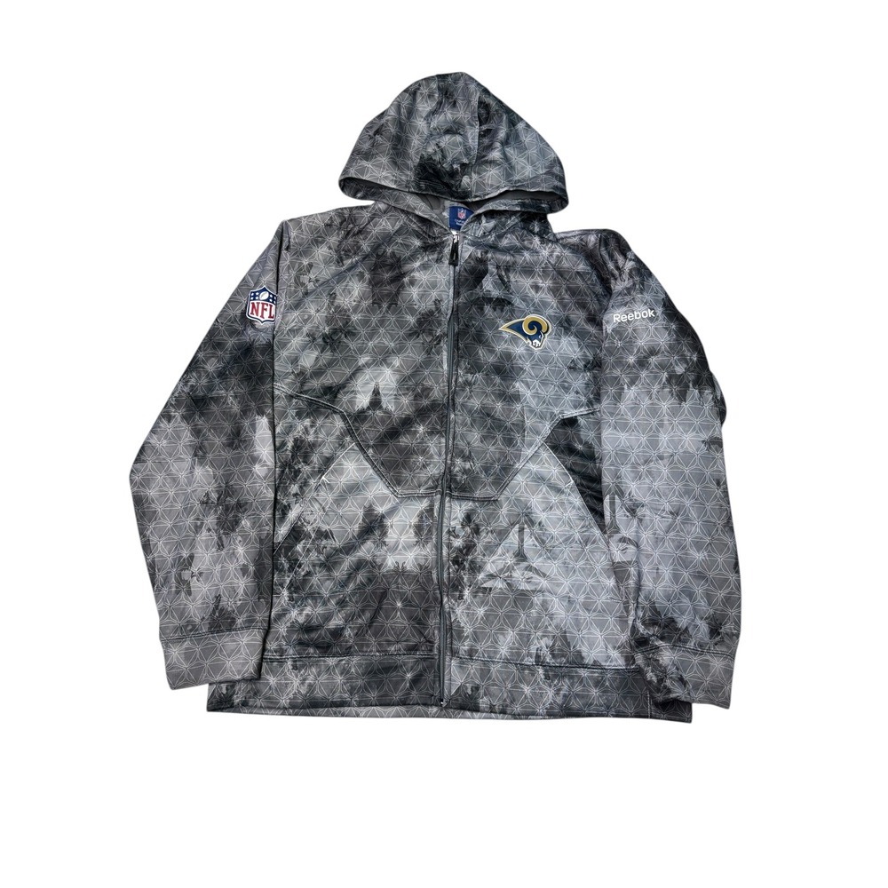 Reebok NFL St Louis Rams Full Zip Hoodie Jacket Men's XL Graphic Print